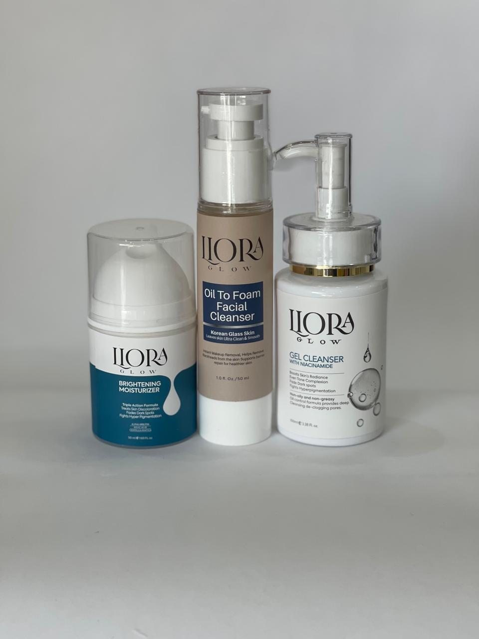 Brightening Moisturizer, Oil-to-Foam Cleanser, Niacinamide Gel Cleanser
