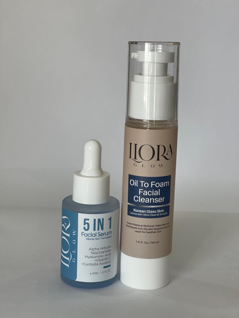 5 in 1 FACIAL SERUM + OIL TO FOAM FACIAL CLEANSER