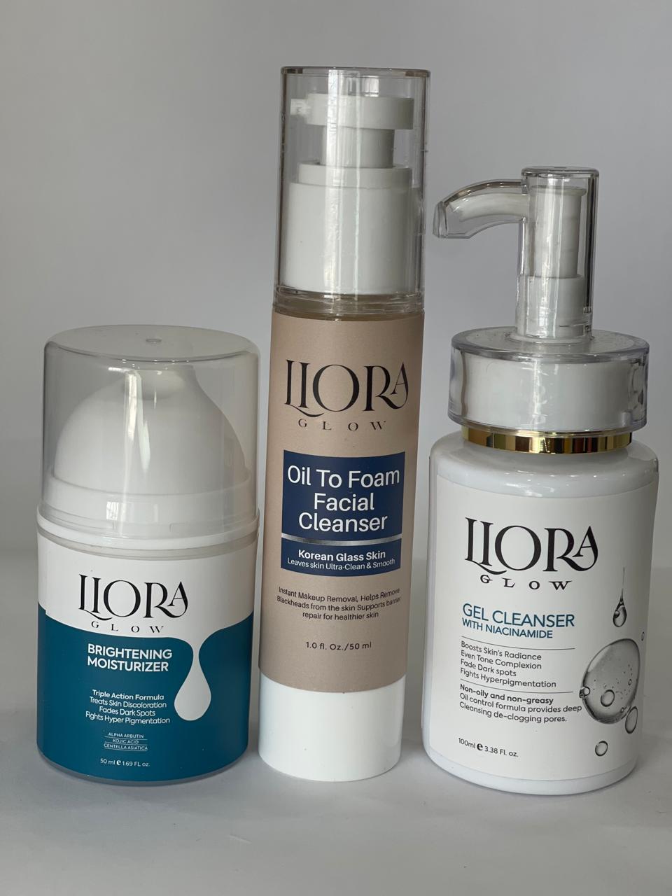 Brightening Moisturizer, Oil-to-Foam Cleanser, Niacinamide Gel Cleanser