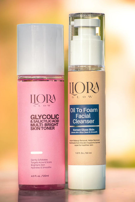 Glycolic AcidToner, Oil-to-Foam Cleanser