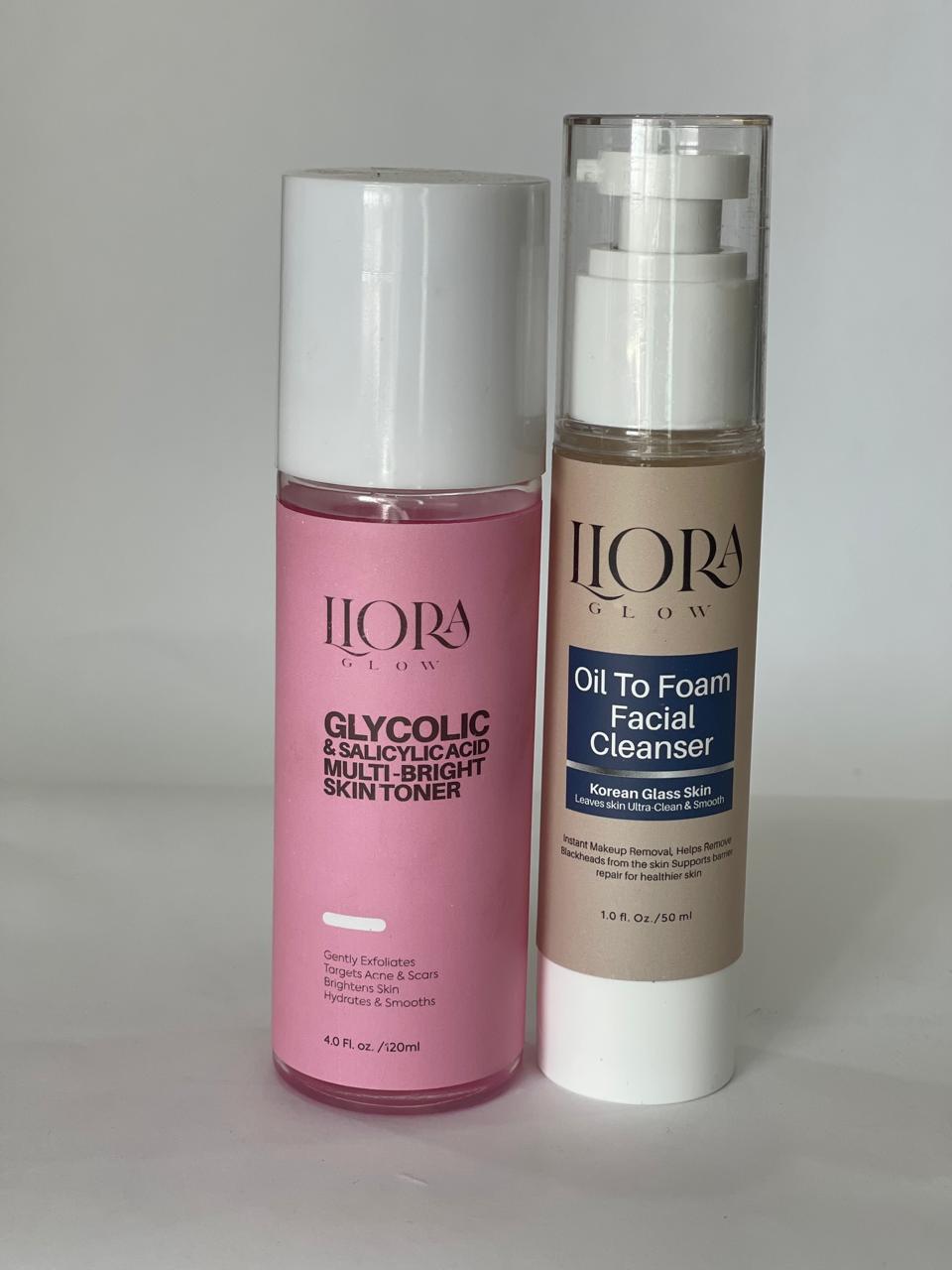 GLYCOLIC & SALICYLIC TONER + OIL TO FOAM FACIAL CLEANSER