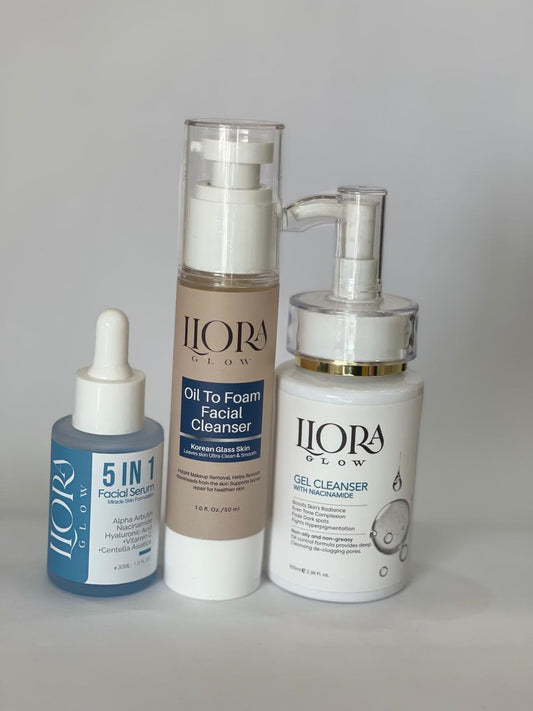 5-in-1 Facial Serum, Oil-to-Foam Cleanser, Niacinamide Gel Cleanser