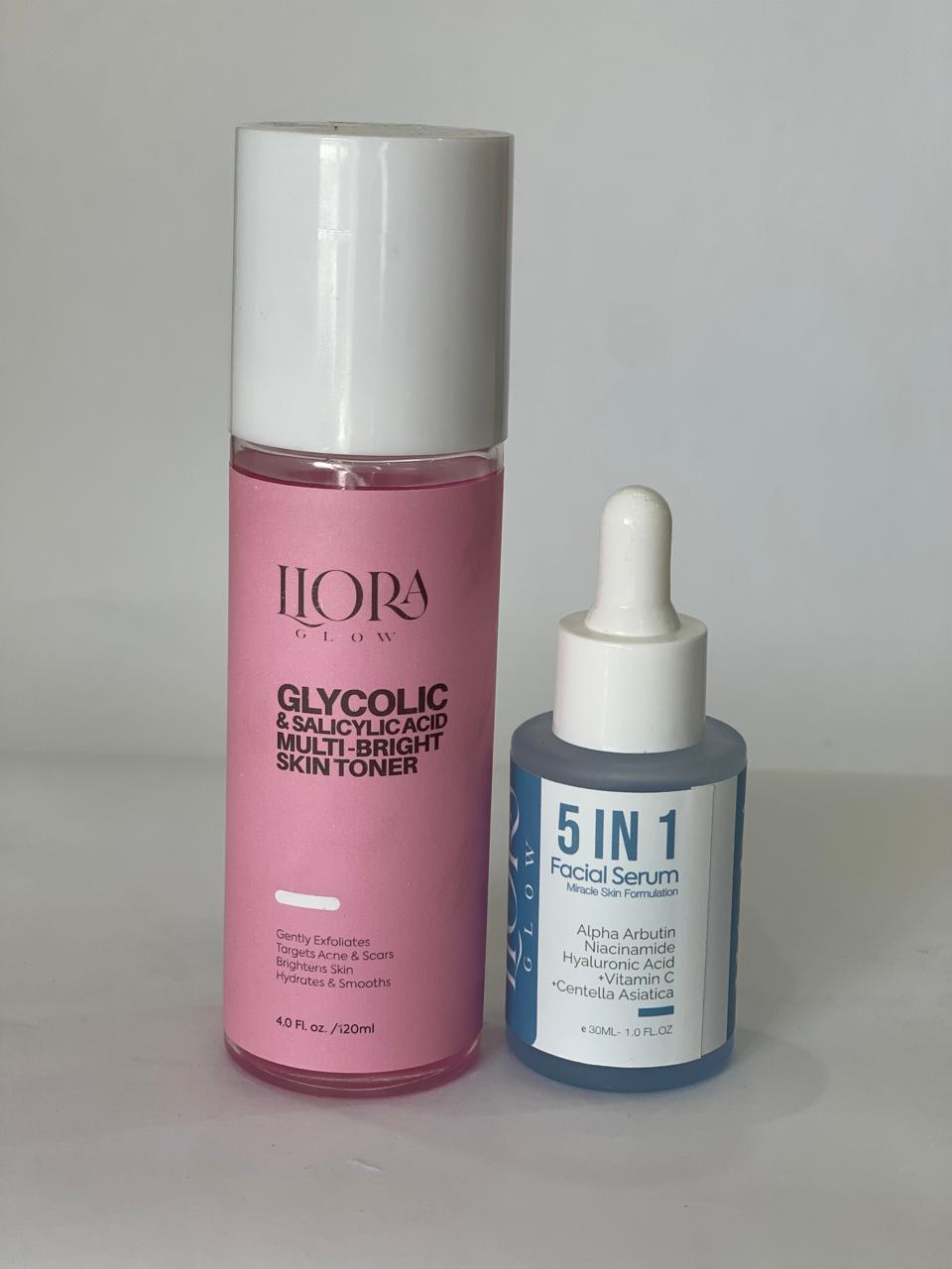 GLYCOLIC & SALICYLIC TONER + 5 in 1 FACIAL SERUM