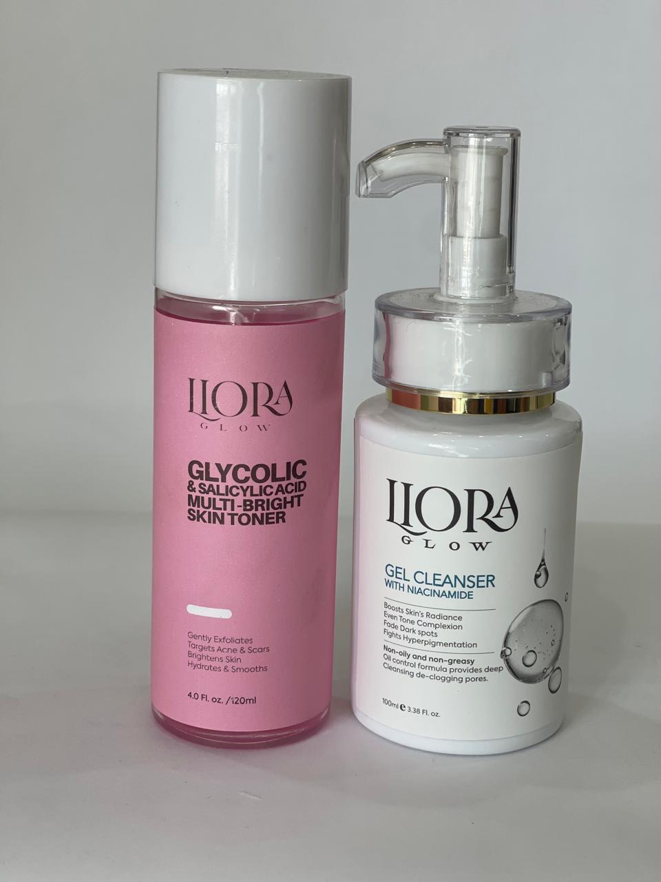 GLYCOLIC & SALICYLIC TONER  +    GEL CLEANSER WITH NIACINAMIDE